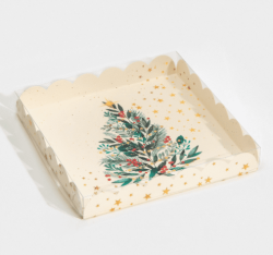 Изображение Коробка для пряников и печенья «Елка», 21 × 21 × 3 см